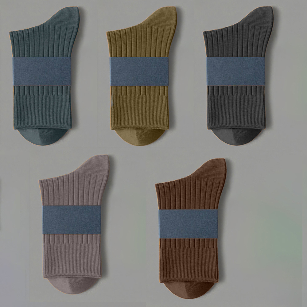 Mens Double-Needle Cotton Business Socks With Sweat-Absorbing And Deodorizing Properties photo 7