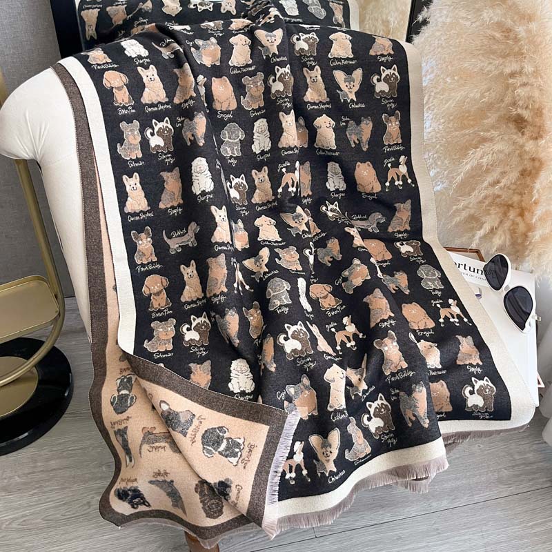 FallWinter Cozy And Cute Doggy Thick Warm Scarf photo 4