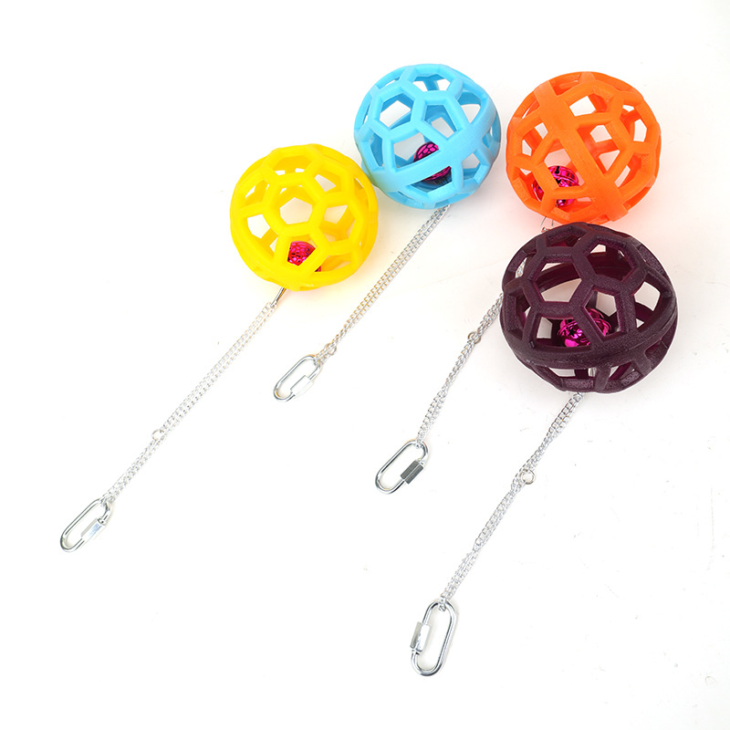 Plastic Gnawing Molar Chewing Relieving Stuffy Parrot Hanging Bell Ball photo 7