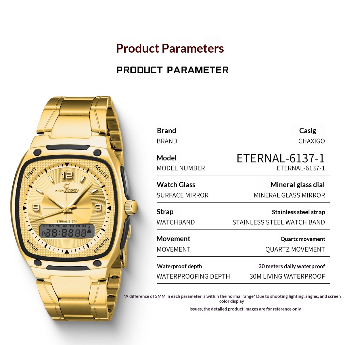 Mens Alloy Quartz Watch With A Steel Bracelet photo 2