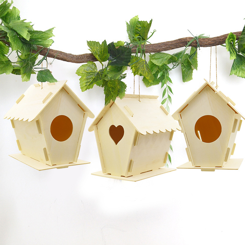 Birdhouse DIY House-style Home Decor House Ornament photo 3
