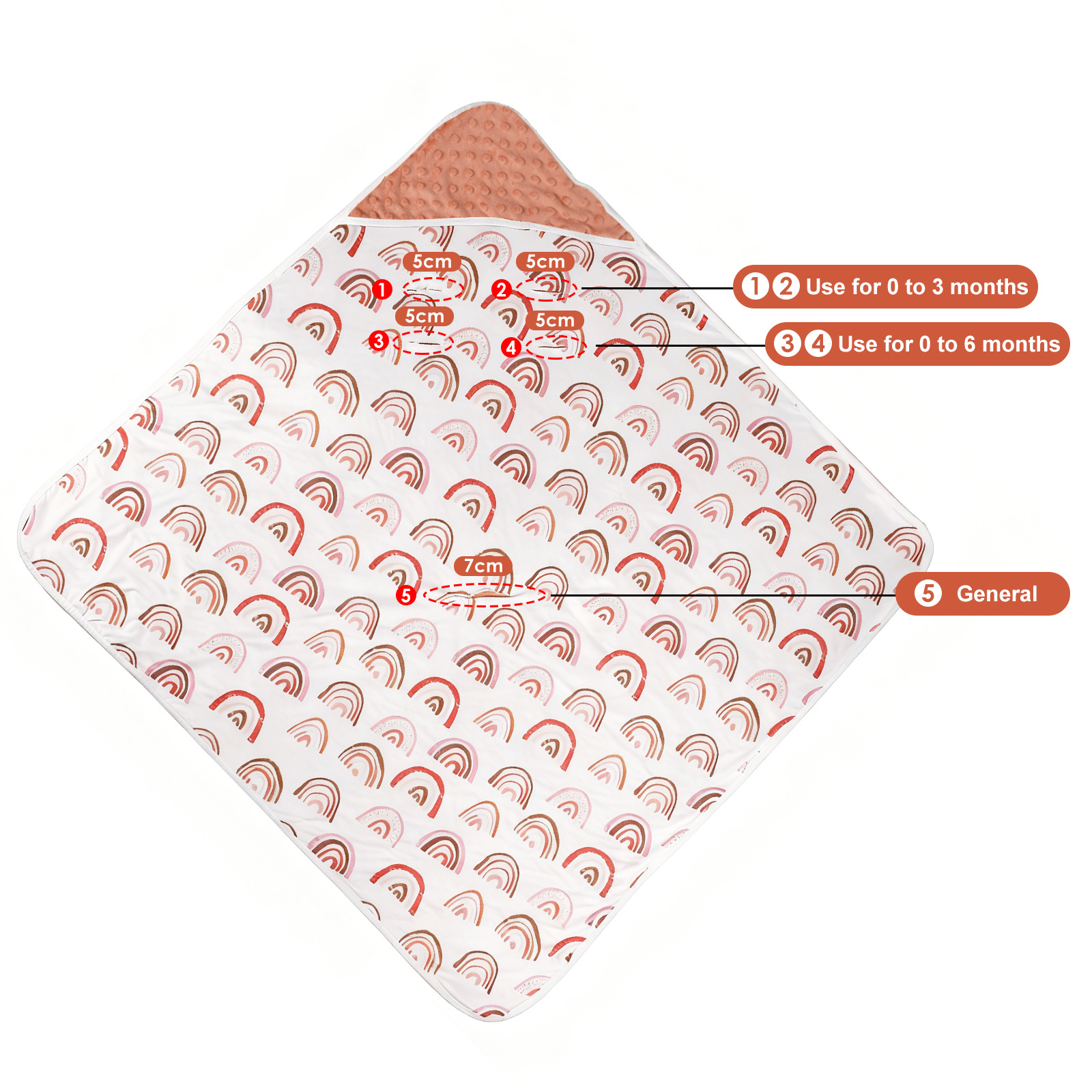 Hooded Swaddle Blanket Multi-Functional Baby Bassinet Cover Double-Sided Newborn Flannel Swaddle Wrap photo 8
