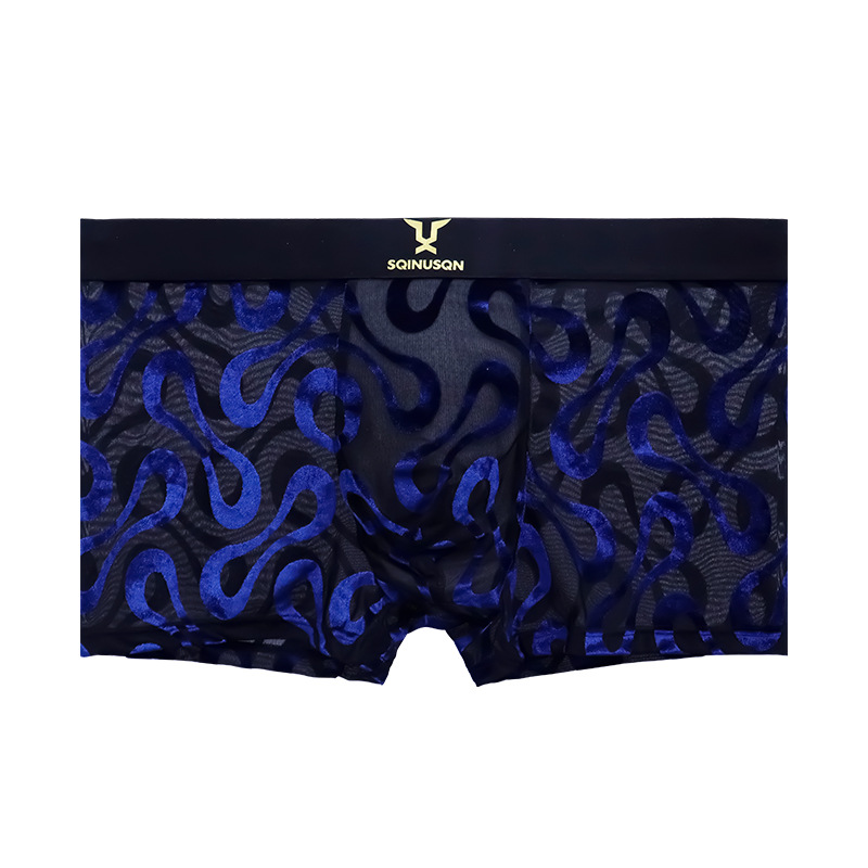 Mens Ice-Silk Underwear Antibacterial And Breathable Velvet Mesh Boxers photo 5