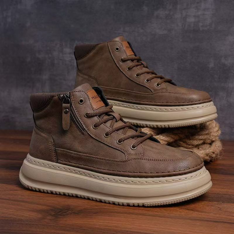 Casual High-top Leather Shoes Men's Martin Boots photo 2