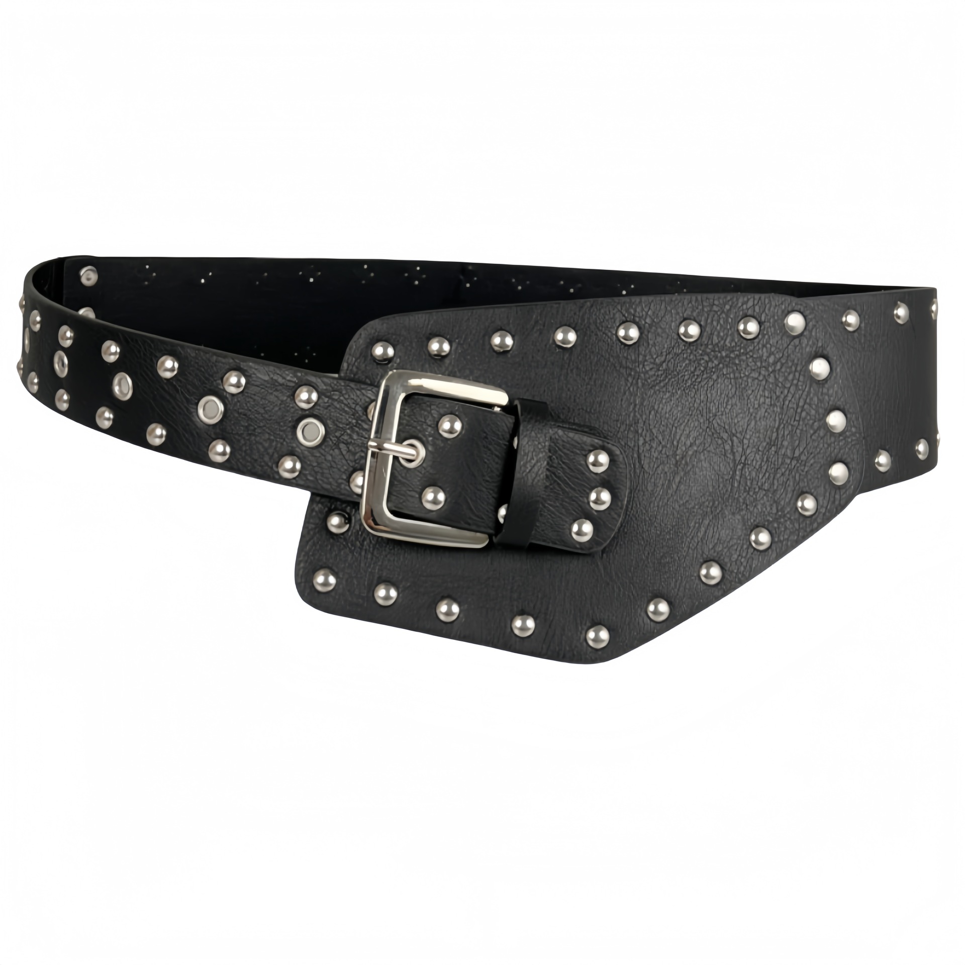Rivet Punk Wide Belt Fashionable And Versatile Vintage Style photo 8