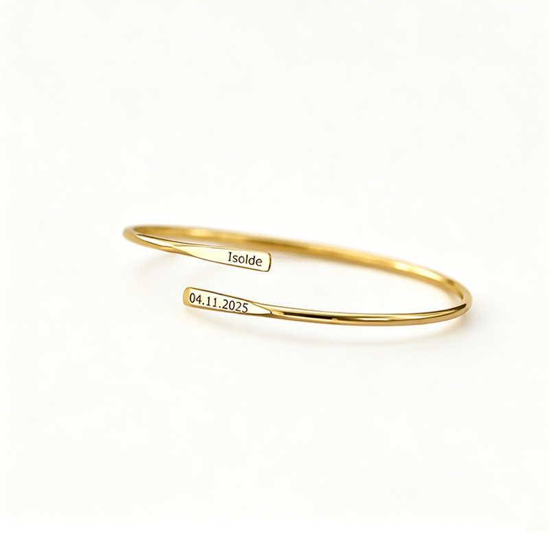 The Stainless Steel Adjustable Bracelet Features A Flat Braided Open-end Design At Both Ends photo 3