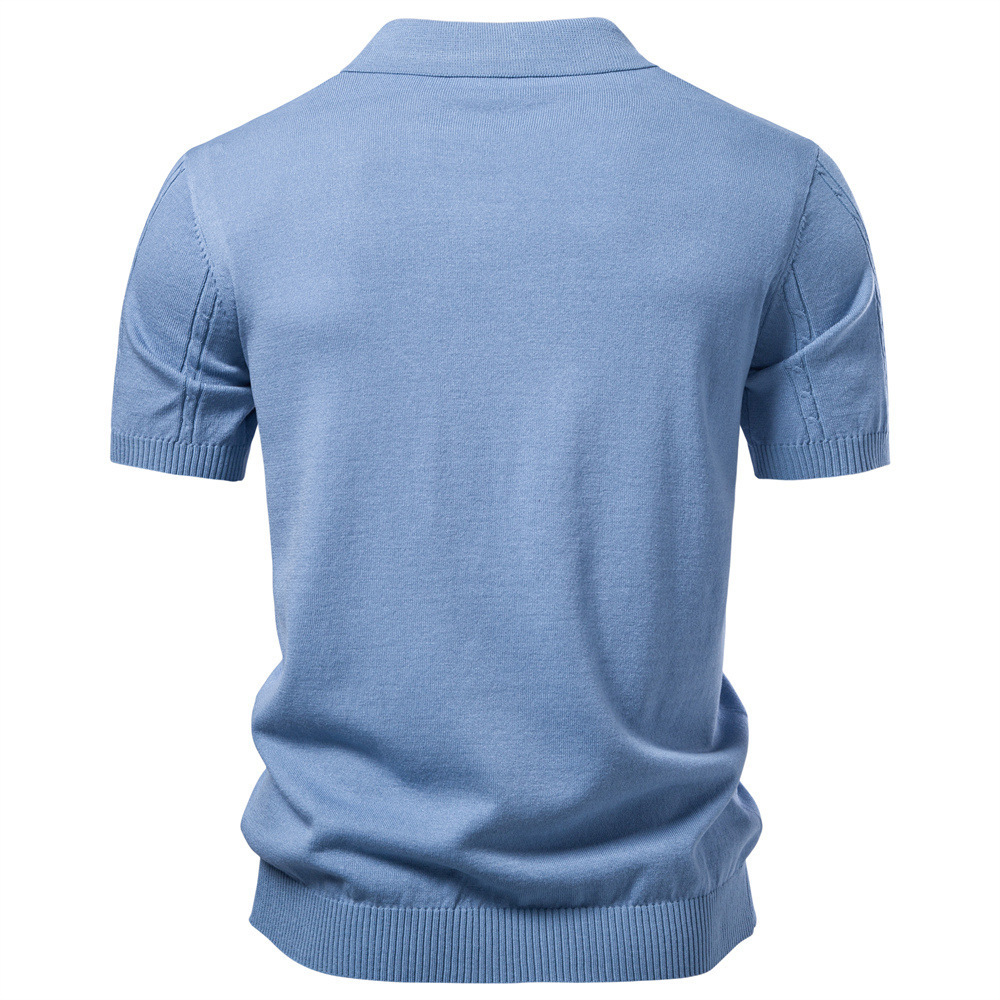 Mens Business-Casual Knitted Ice-Silk Short-Sleeve Shirt photo 6