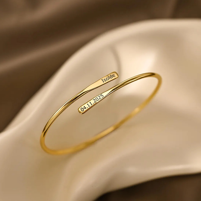 The Stainless Steel Adjustable Bracelet Features A Flat Braided Open-end Design At Both Ends photo 5