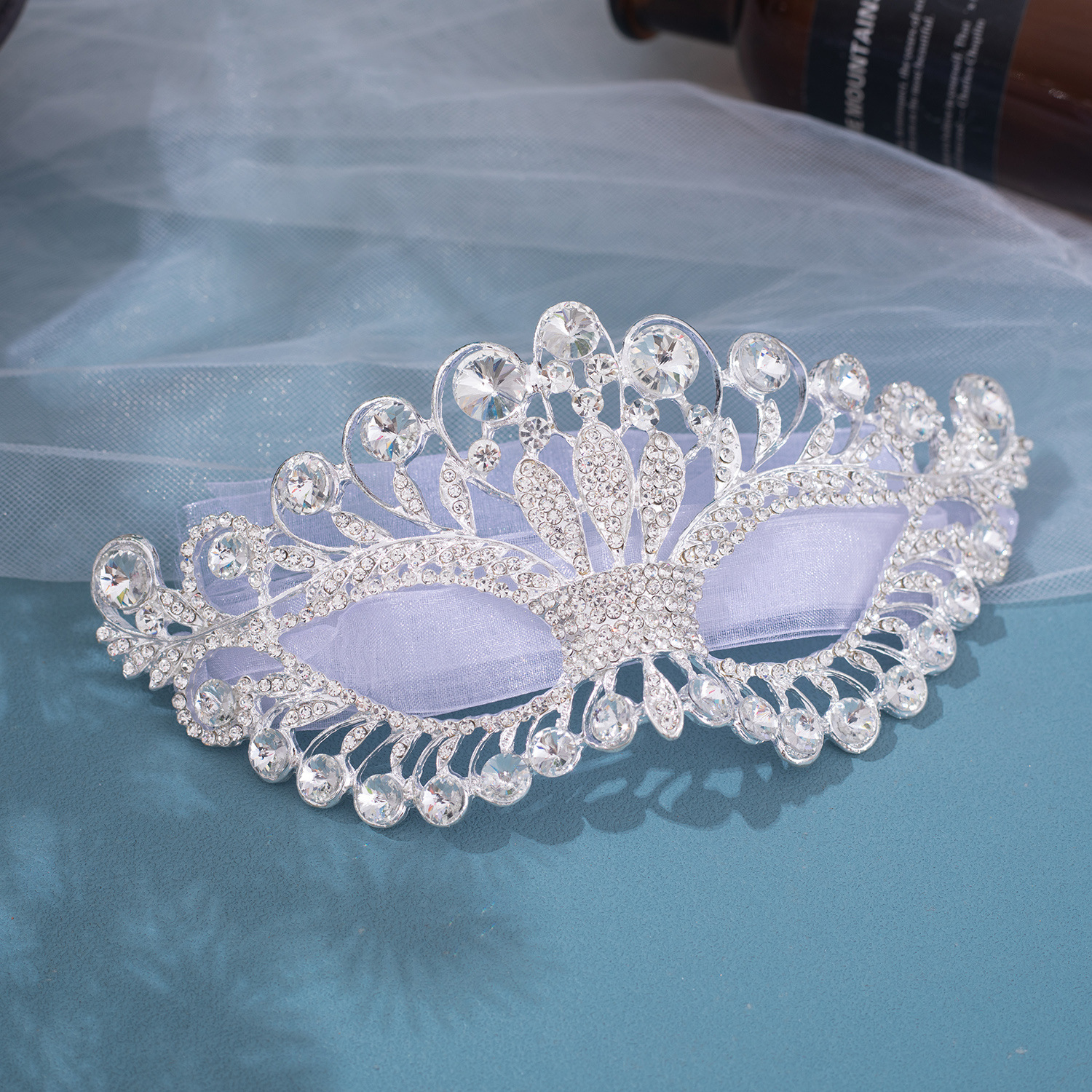 Western-style Masquerade Mask Headdress Party Rhinestone Tassel Veil photo 3