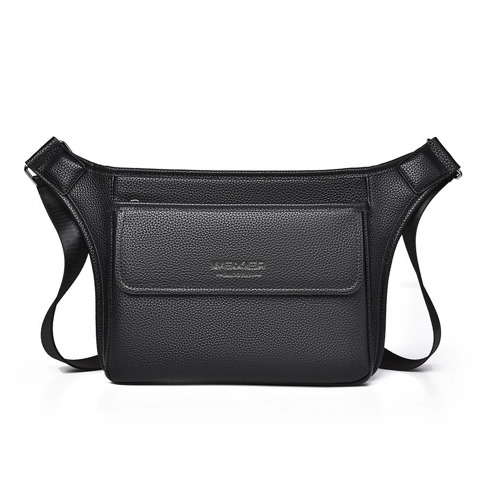 High-end Vintage-style Trendy Large-capacity Water-resistant Lychee-patterned Shoulder Bag photo 3