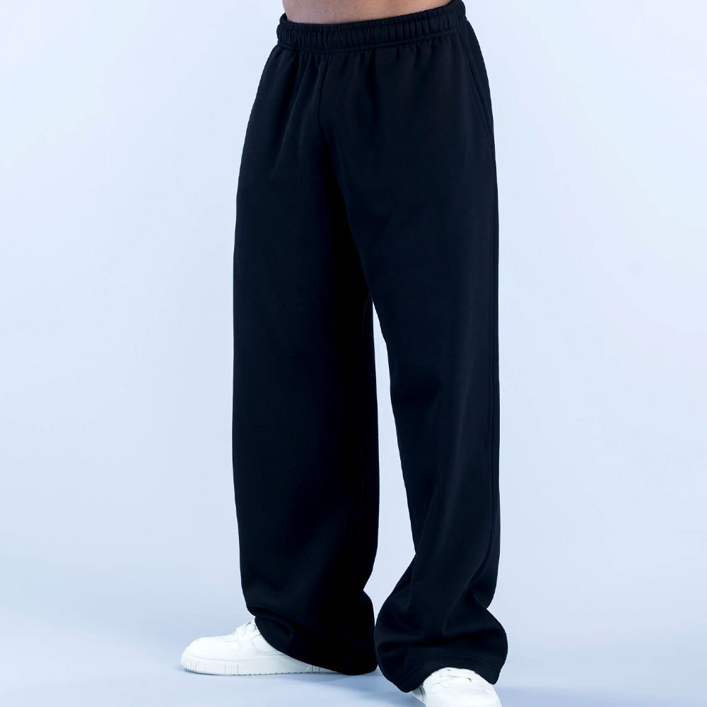 Mens High-waisted Straight-leg Long Casual Athletic Pants photo 2