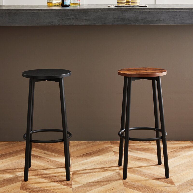 Household High-legged Wrought-iron Round Stool photo 5