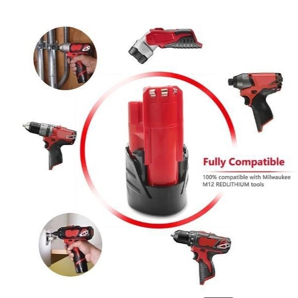 M12 Cordless Power Tool Battery Lithium-ion Pack photo 5