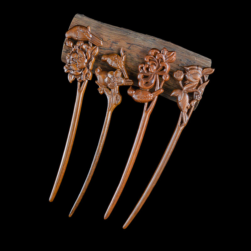 Gold Sandalwood Daily Updo Gadget Hair Claw Hairpin photo 3