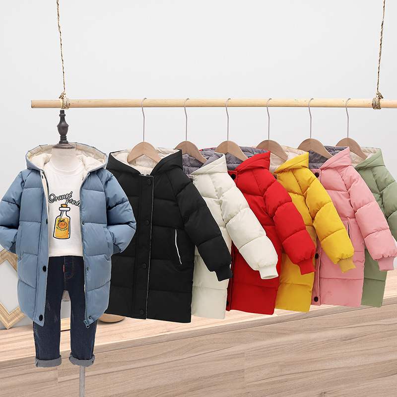 Thick Hooded Long Kids Coat Warm Pure Cotton photo 5
