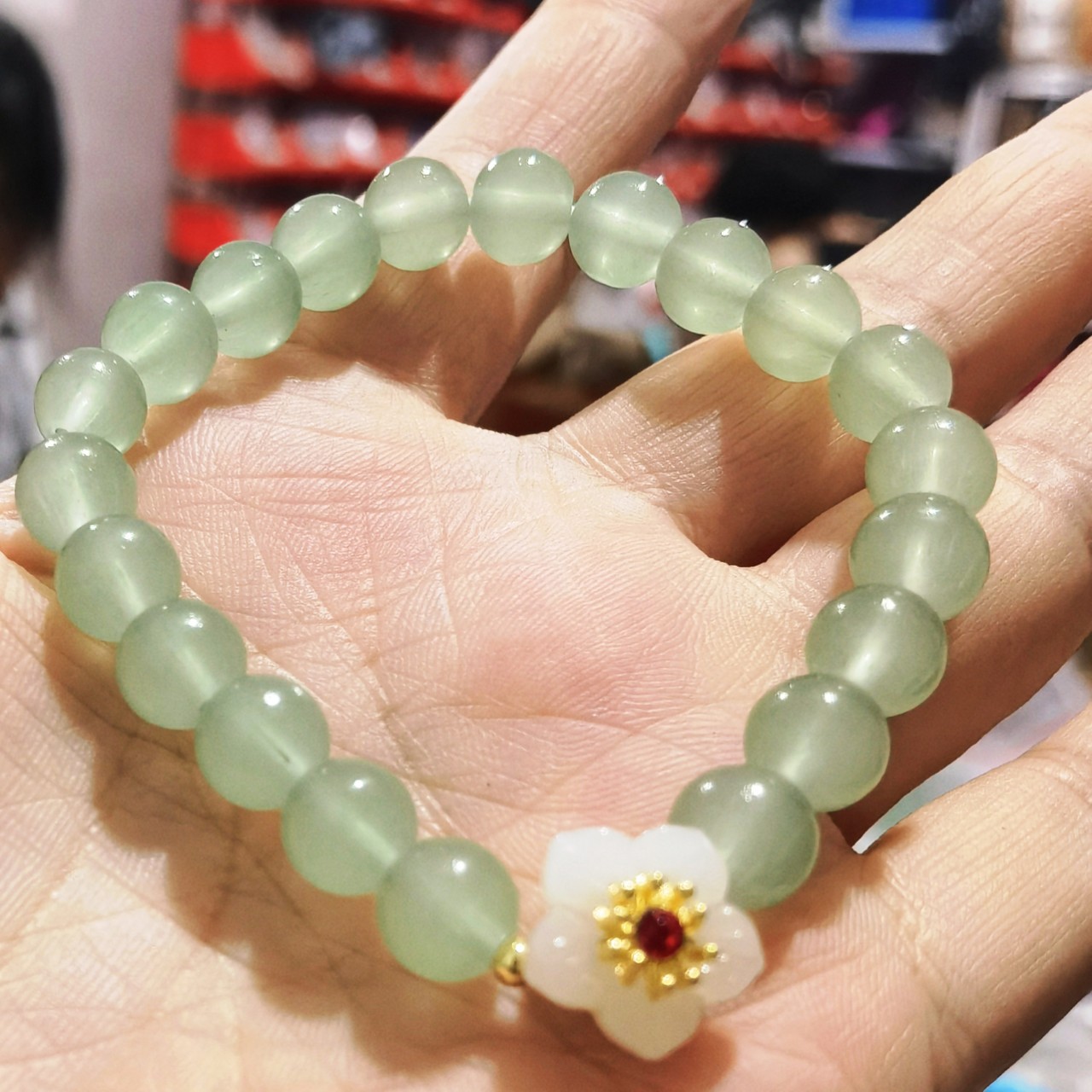 Lucky Flower Natural Red Agate Chalcedony Bracelet photo 6