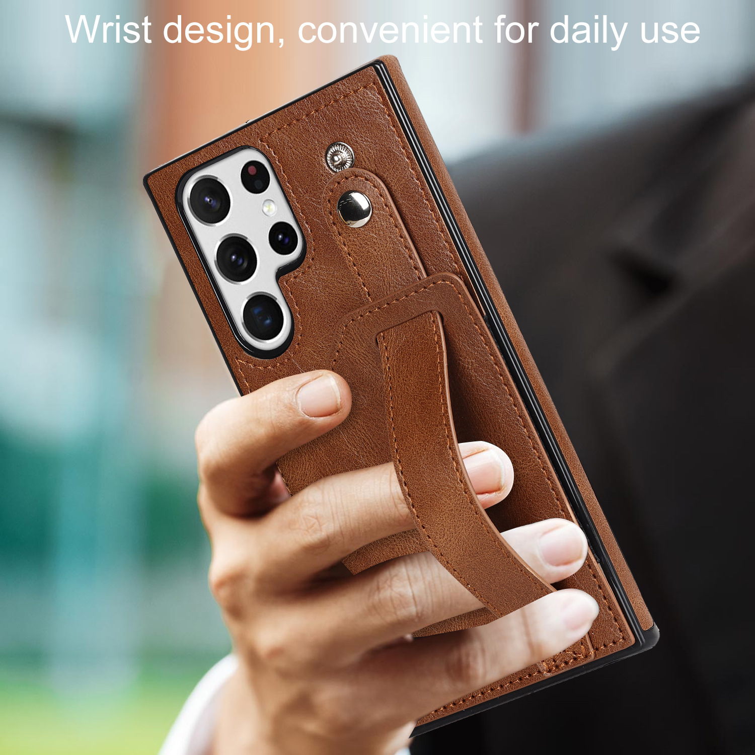 Applicable Wrist Strap Mobile Phone Skin Protective Leather Case photo 8