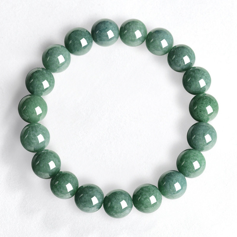 Womens Deep Jadeite Green Round-bead Bracelet photo 7