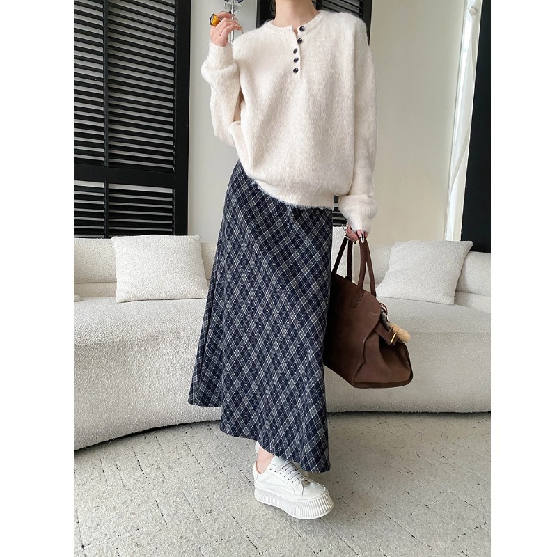 Retro Diamond-patterned Slimming High-waisted Skirt For Women photo 2