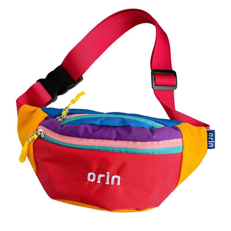 Childrens Trendy Color-block Outdoor Casual Crossbody Backpack photo 2