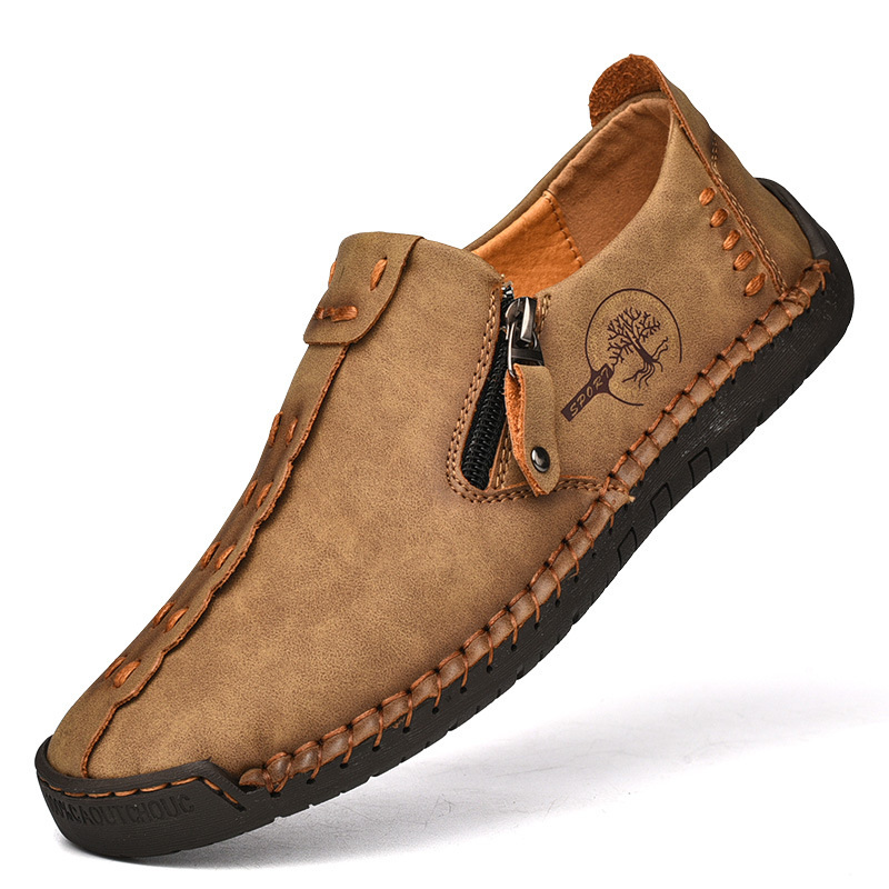 Men's Plus Size Zipper Leather Shoes photo 5