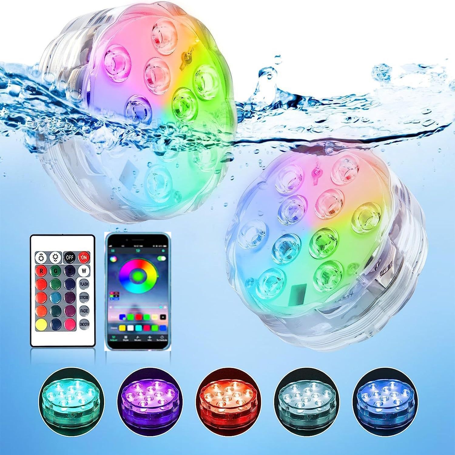LED Remote-controlled Waterproof Pool Light photo 1
