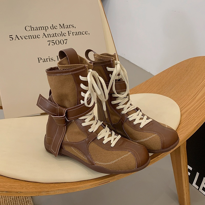 Women's High-top Denim Boots With A Thick Sole And Hidden Platform photo 6