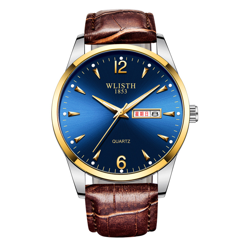 Luminous Waterproof Leather-Strap Quartz Watch For Men photo 7