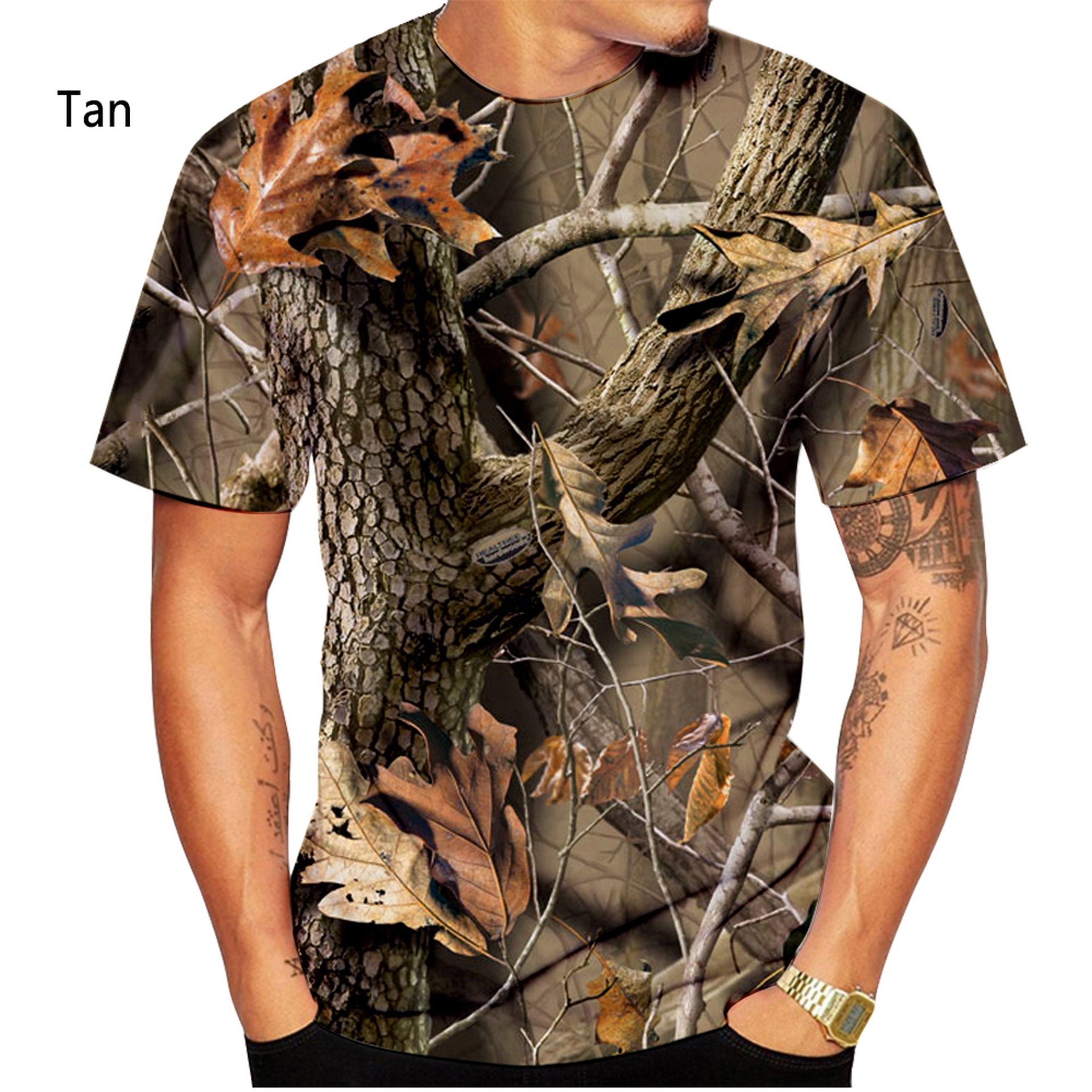 3D Digital-Print Camouflage Mens And Womens Casual Short-Sleeve T-Shirt photo 3