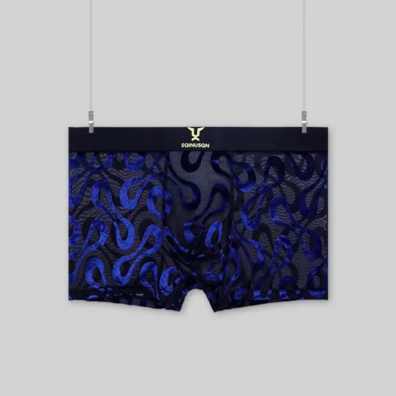 Mens Ice-Silk Underwear Antibacterial And Breathable Velvet Mesh Boxers photo 4