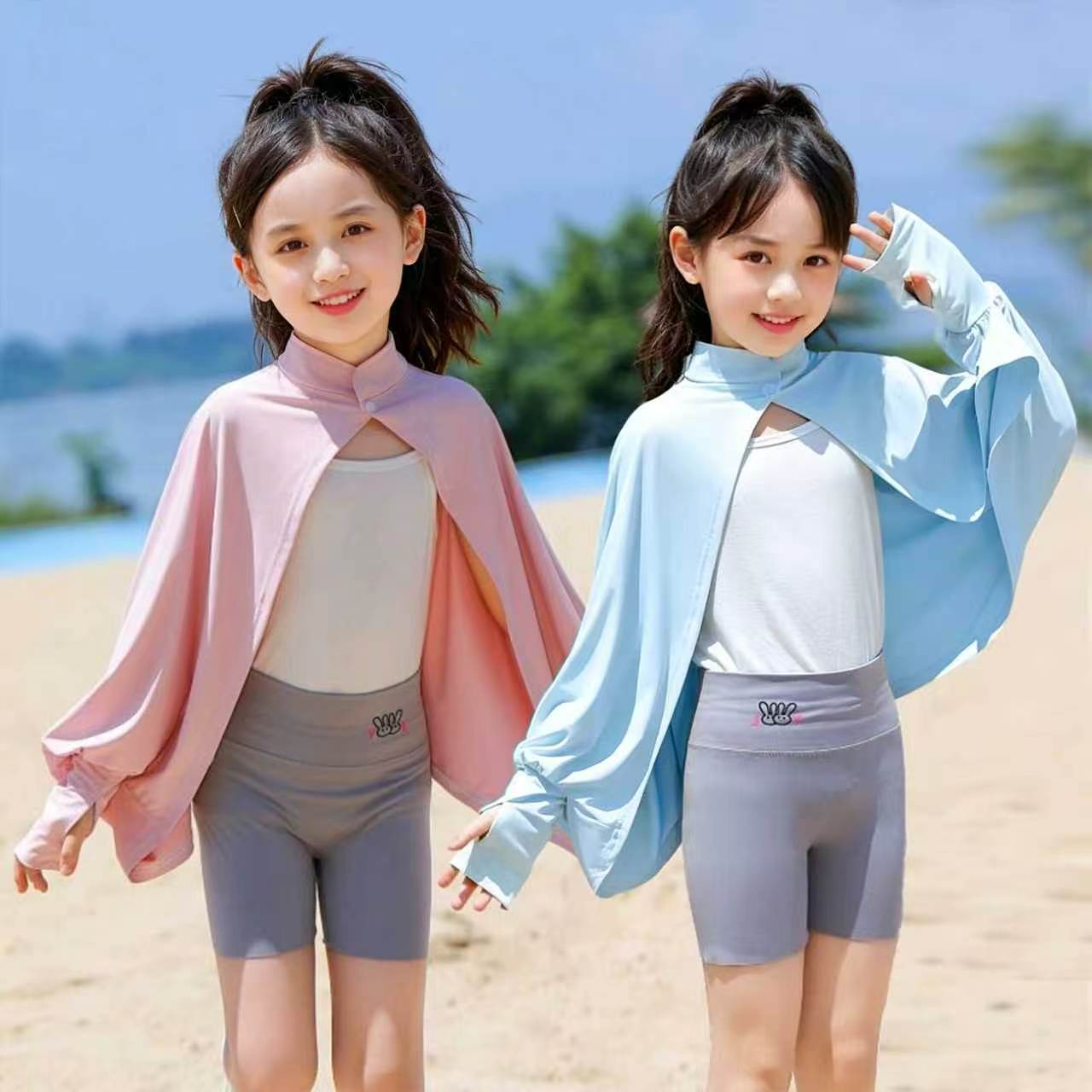 Kids Breathable Sun-Protection Shirt Shawl And Outdoor Sun-Blocking Cape photo 1