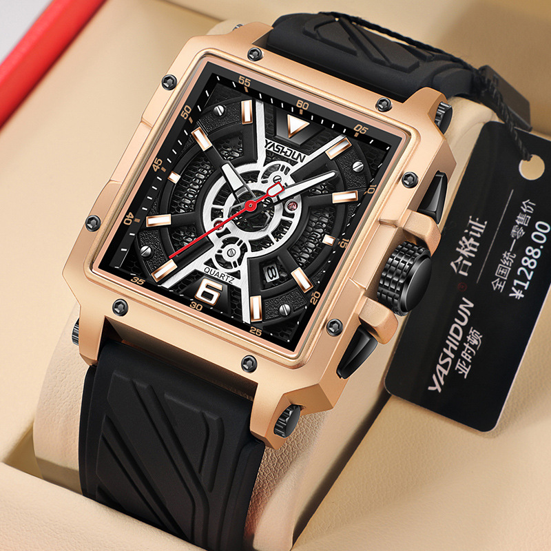 Fashionable Mens Watch With A Large Square Dial photo 1