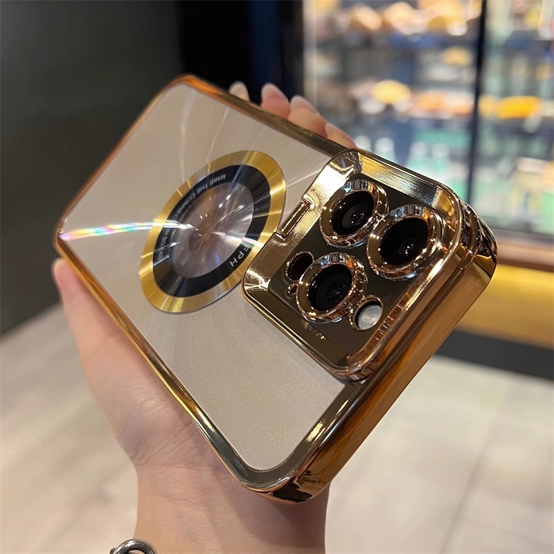 Magnetic Phone Case Invisible Bracket Electroplating Protective Sleeve photo 3