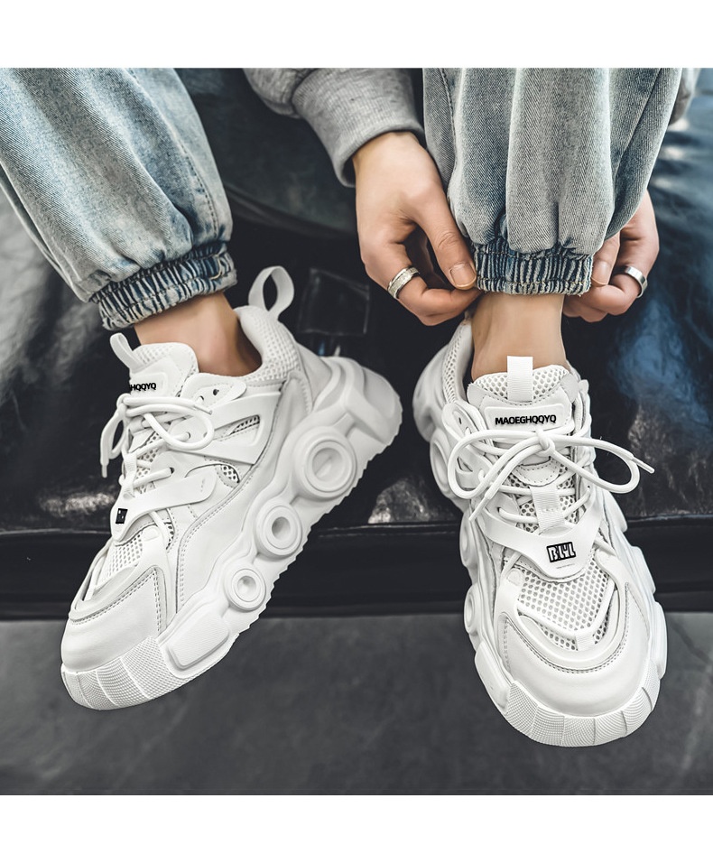 Men's Breathable Mesh Thick Sole Height Increasing Fashion All-match Casual Sneaker photo 2