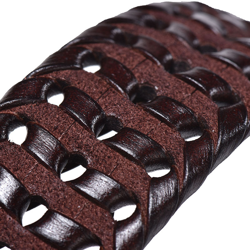 Handwoven Vintage Leather Belt For Men photo 4