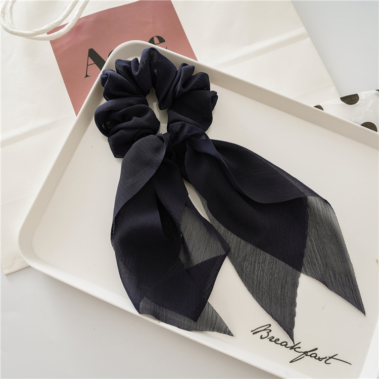 Tassel Ribbon Bow Chiffon Thin Hair Tie photo 6