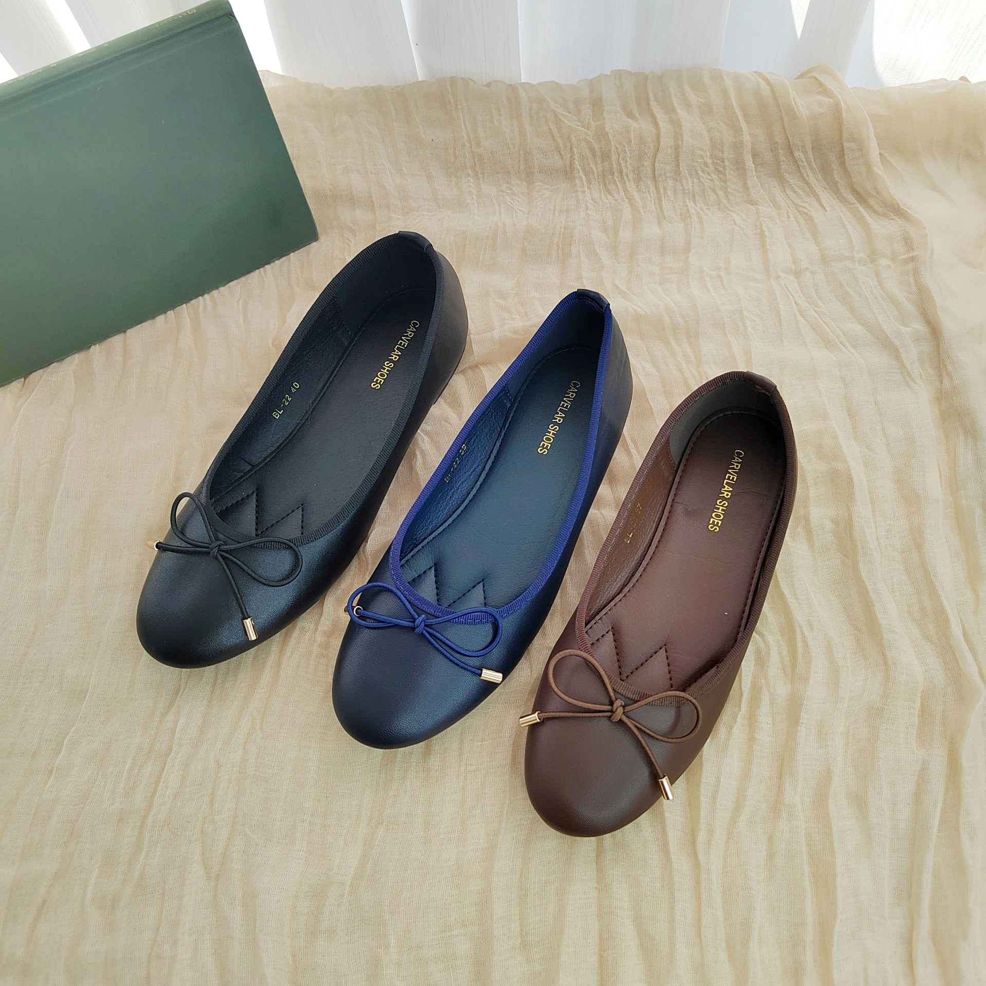 New Springsummer Bow-tie Low-cut Ballet Flats With Thick Soles photo 5