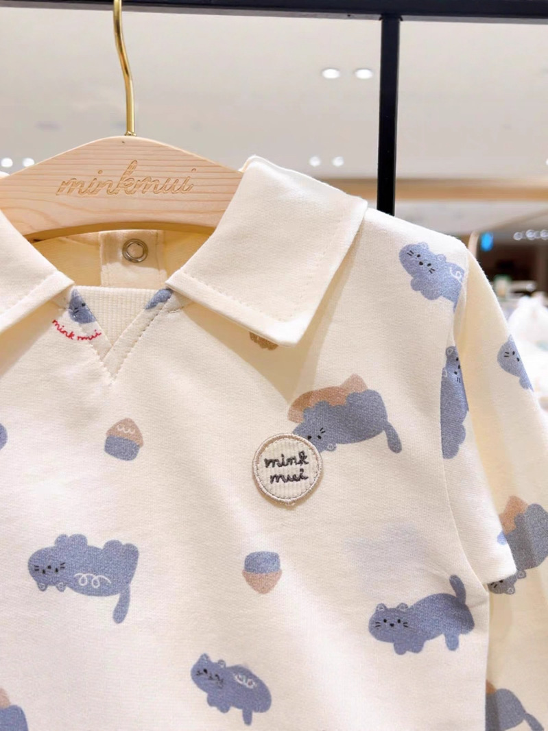 Boys' Cotton Casual Shirt And Pants Set With A Turn-down Collar photo 2