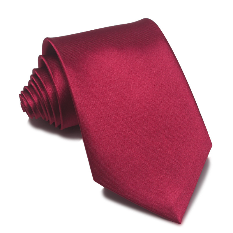 Mens 8cm Hand-Tied Tie Solid Color Tie Plain Color photo 7