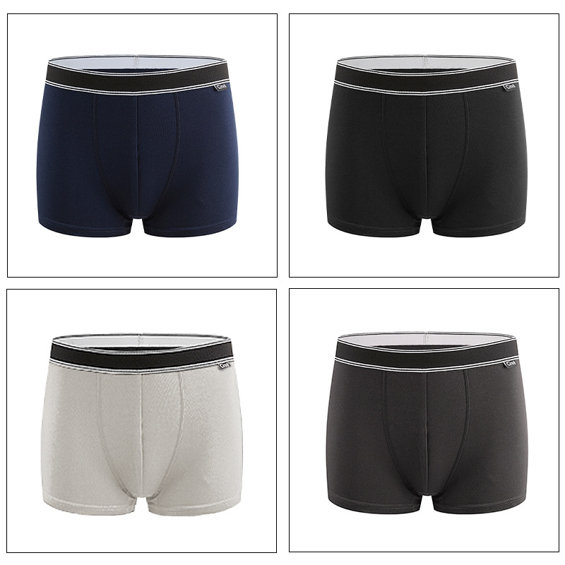 Cotton Mid-rise Boxer Briefs Breathable Men's Underpants photo 4