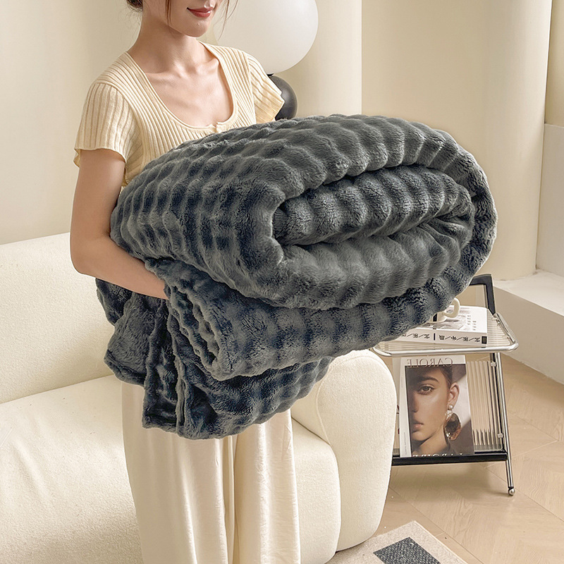 Fleece Bubble Blanket Thickened Milk Velvet photo 4