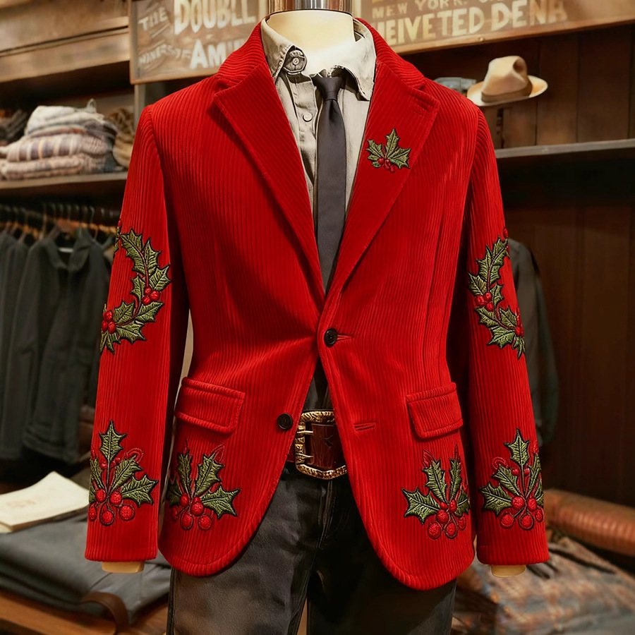 Christmas-themed Corduroy Suit With Pockets photo 2