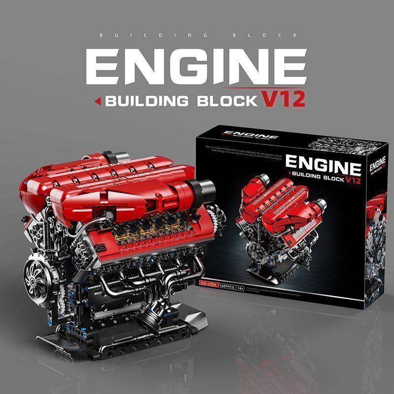 V12 Engine Mechanical Assembly Building Block Toy Model photo 4