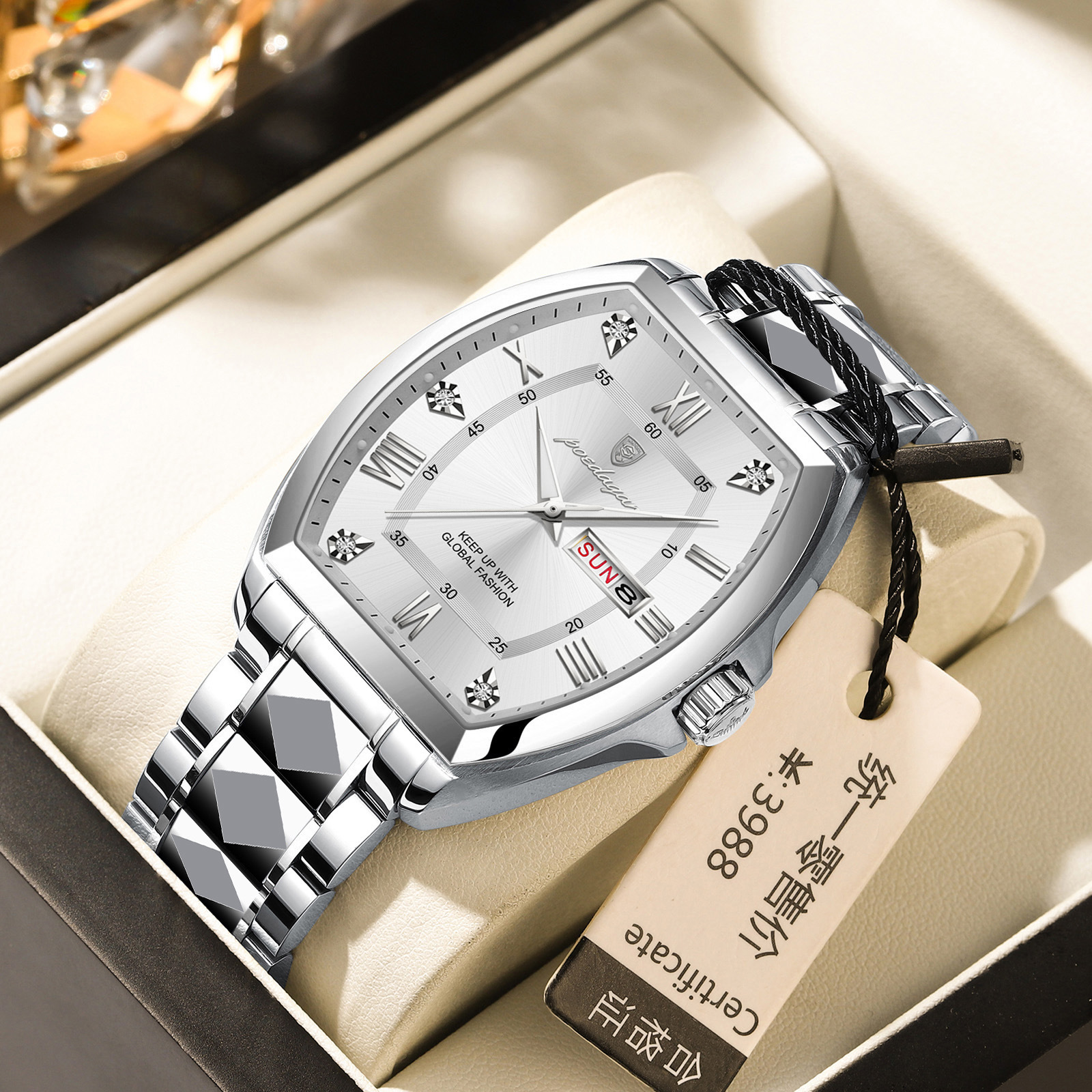Waterproof Luminous Barrel-shaped Quartz Mens Watch photo 3