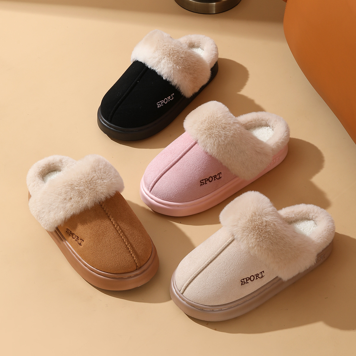 Outdoor Thick-soled Non-slip Cotton Slippers photo 2