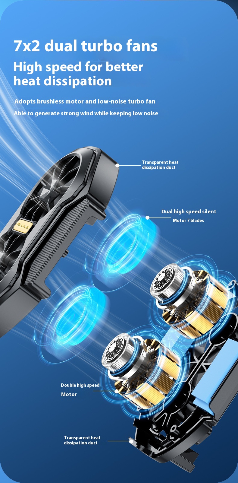 FS01 Twin Fan Air-cooled Charging Mobile Phone Radiator photo 7