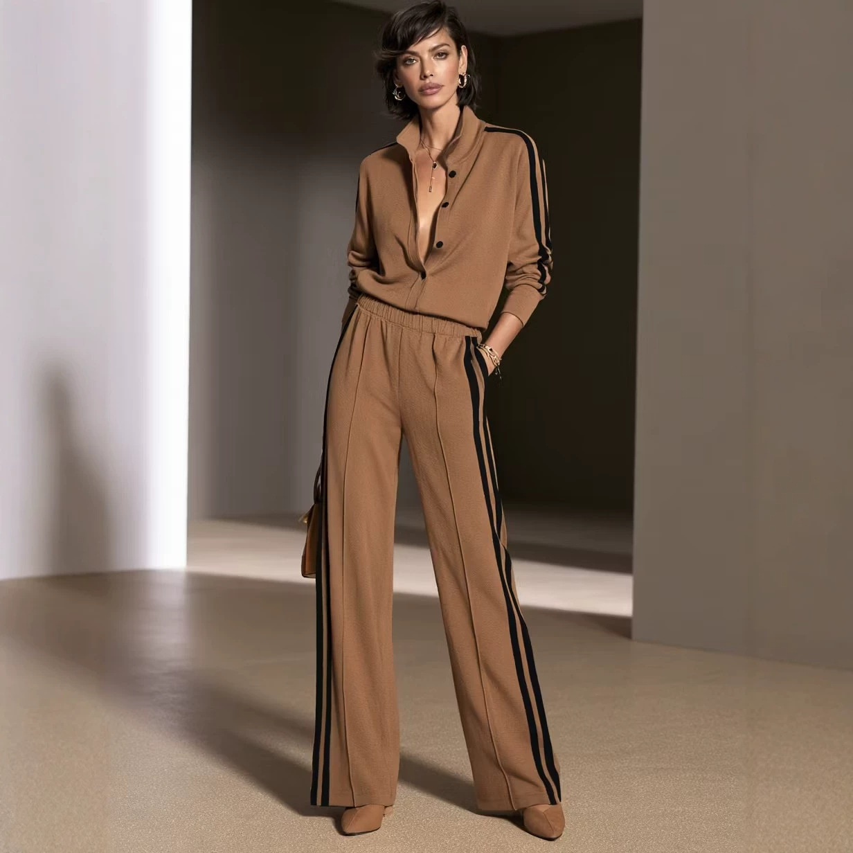 Women's Striped Casual Set European And American Style photo 8