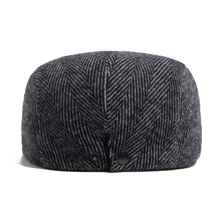 Beret Men's British Vintage Newsboy Casual Herringbone Forward Peaked Cap photo 2