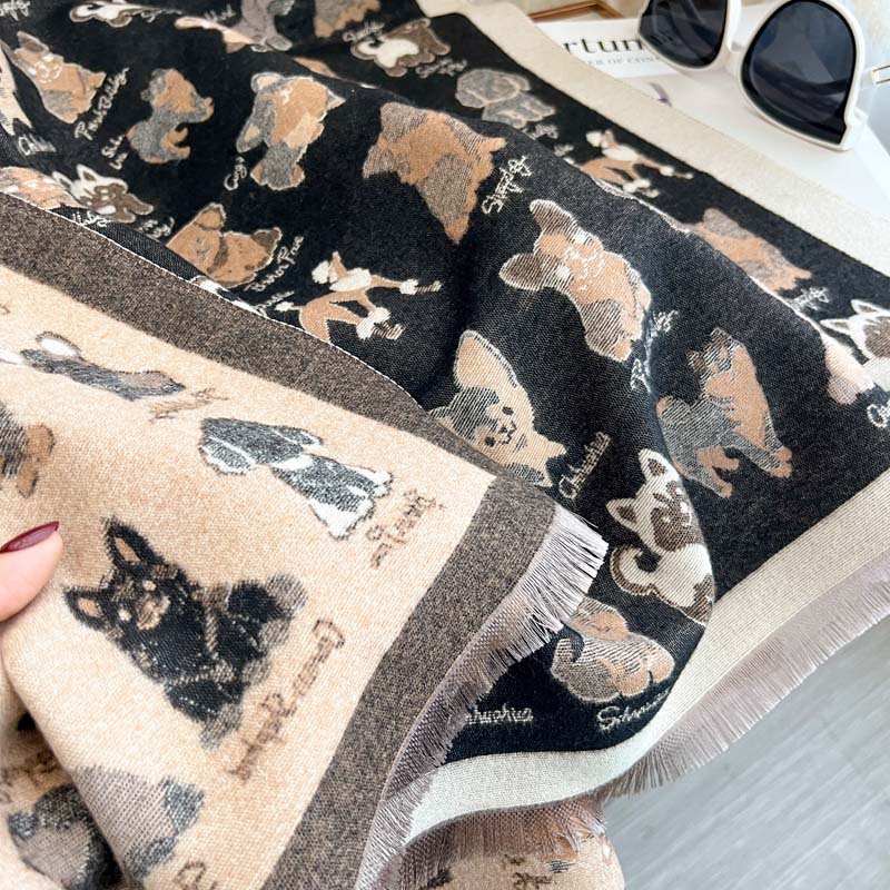 FallWinter Cozy And Cute Doggy Thick Warm Scarf photo 8