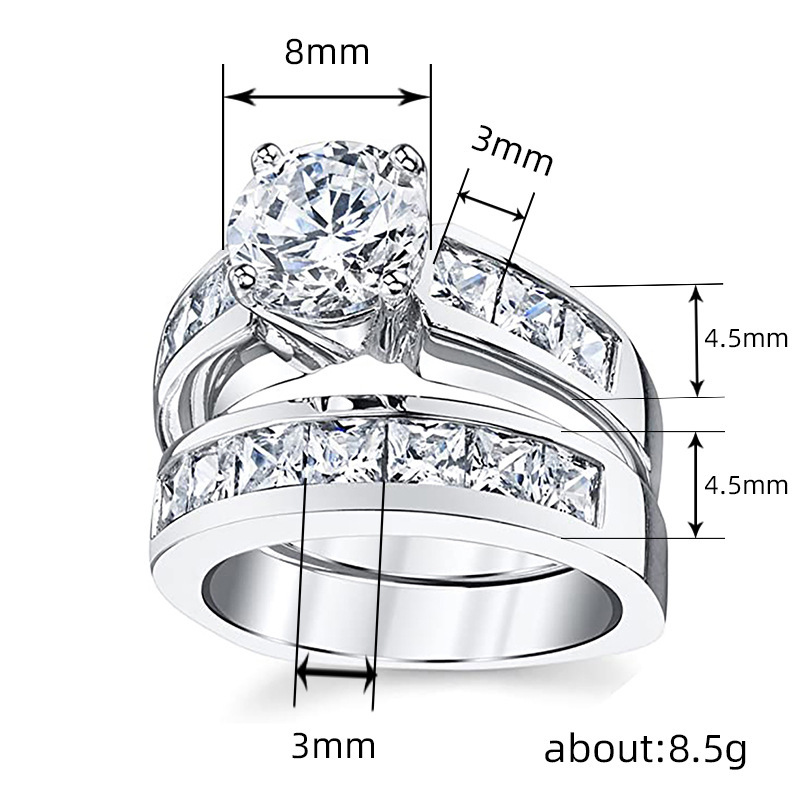 Fashionable Diamond-studded Couple Rings photo 3